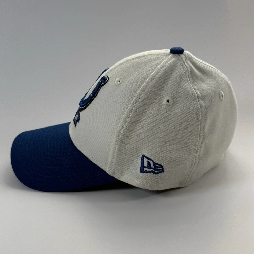 Indianapolis Colts AFC Hat New‎ Era 39THIRTY Stretch Fit Cap Medium/Large White